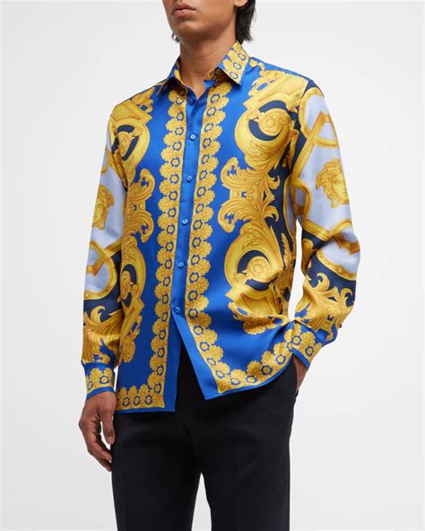 versace men's summer shirt|1st copy Versace shirt men.